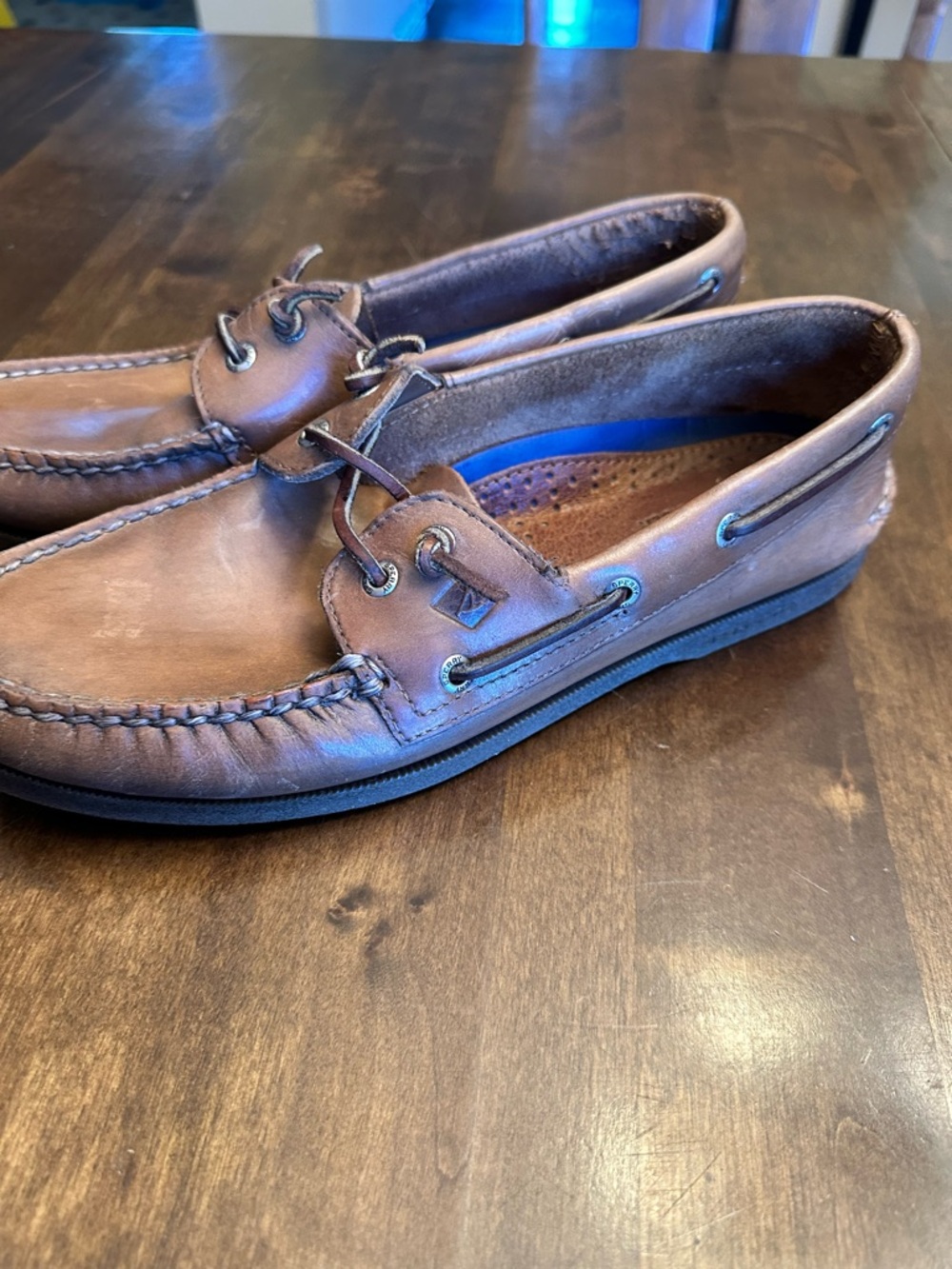 Sperry Top-Sider Mens Boat Shoes Leather Tan Brown Size 10 Classic Preppy - Picture 13 of 16